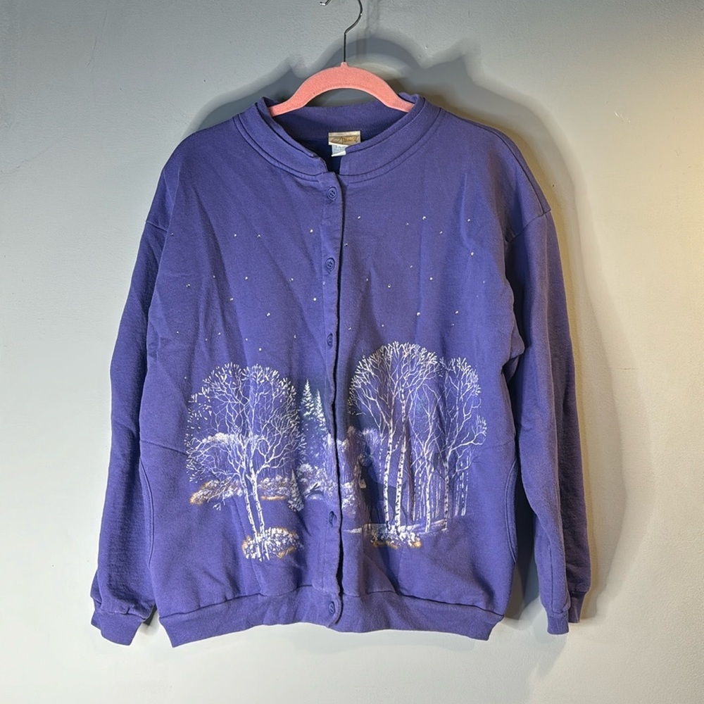 Winter night purple cardigan